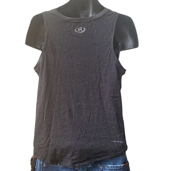 Under Armour Tank Top Women Sz M Gray Big Graphic Athleisure - Picture 4 of 6